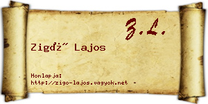 Zigó Lajos névjegykártya
